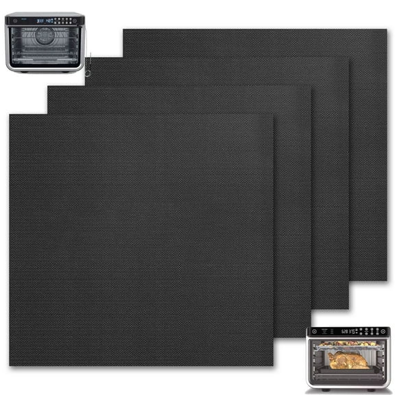 GCQ 4-Pack Fiberglass Non-Stick Baking Mats for Ninja DT201 DT251 Foodi 10-in-1 Smart XL Air Fry Oven 10.83”x12.4” Heat-Resistant Oven Air Fryer Parchment Sheets Reusable liners mat for bottom of ove