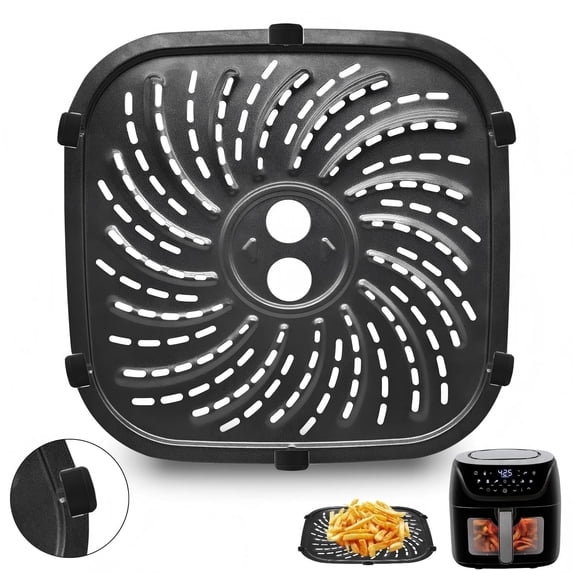 GCQ Air Fryer Replacement Parts for PowerXL 4 QT Digital Air Fryer, 7.56 × 7.56 IN Air Fryer Tray Accessories Rack Grill Pan Grill plate Crisper Plate
