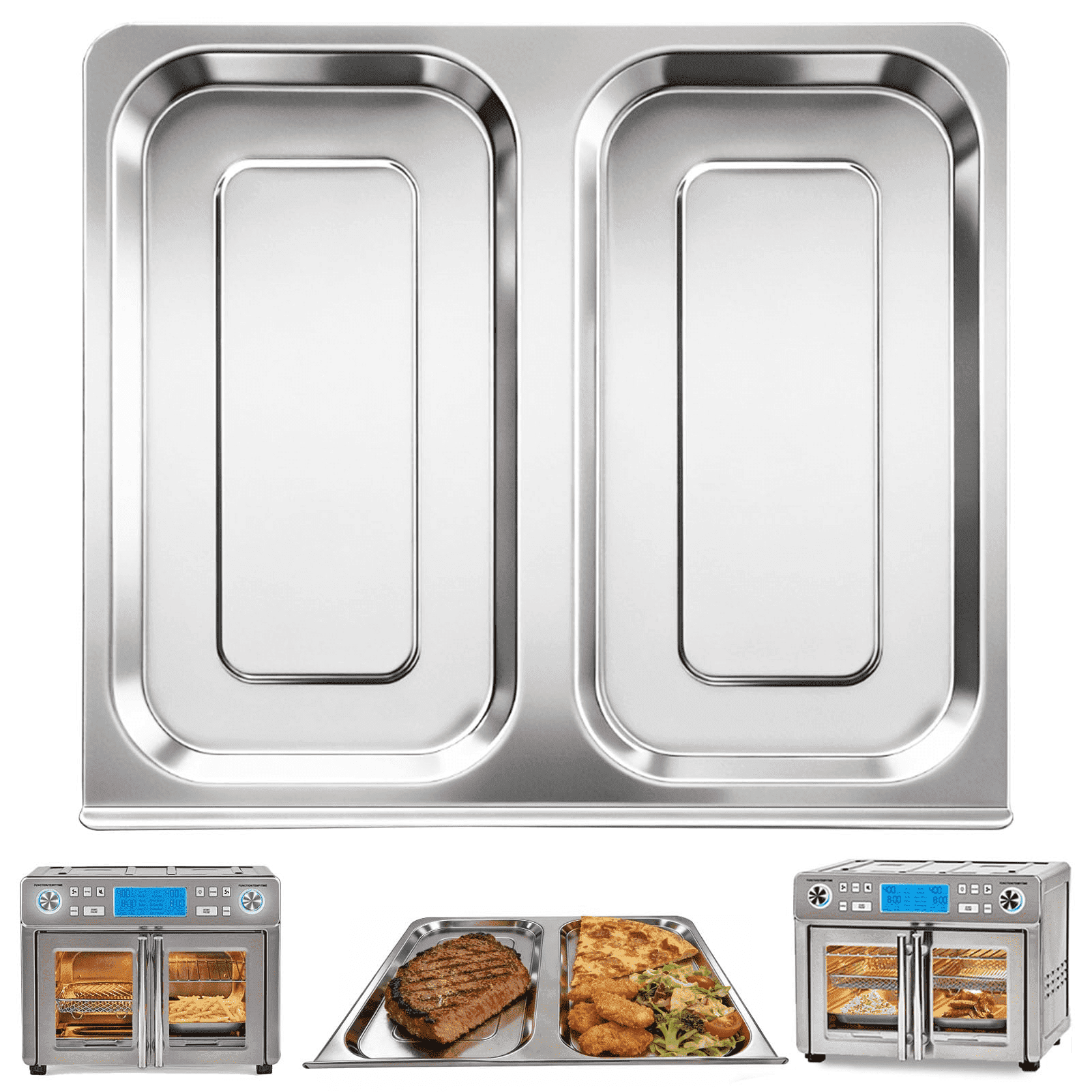 GCQ Air Fryer Drip Tray for EmerilLagasse Dual Zone 360 Air Fryer Oven 25 QT Extra Large, 13.9''×12.1'' Replacement Drip Pan Crumb Tray Accessories