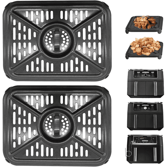 GCQ Air Fryer Grill Pan for Ninja Foodi DZ401 DZ550 DZ302 10 QT DualZone Air Fryers, Air Fryer Replacement Parts Grill Plate Tray Accessories