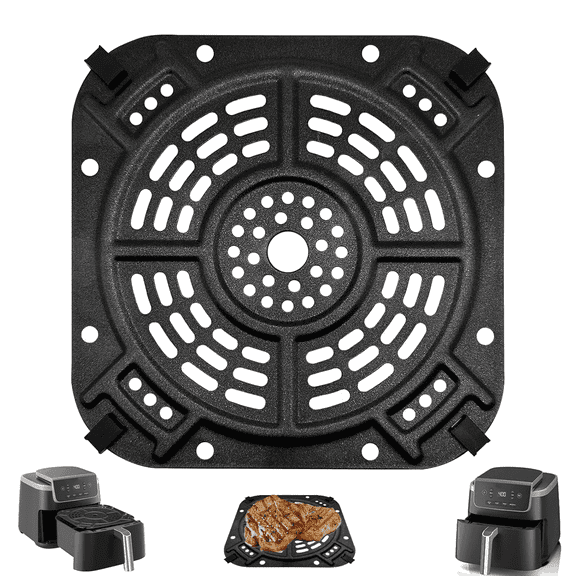 GCQ 8.5 x 8.5 Inch Crisper Plate, Compatible with Ninja AF141 AF142 5QT Air Fryer, Non-Stick Grill Pan Replacement Accessories, Dishwasher Safe