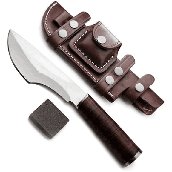 GCS Handmade Leather Spacers Handle D2 Tool Steel Tactical Hunting Knife with leather sheath Full tang blade designed for Hunting & EDC GCS 319$$Other