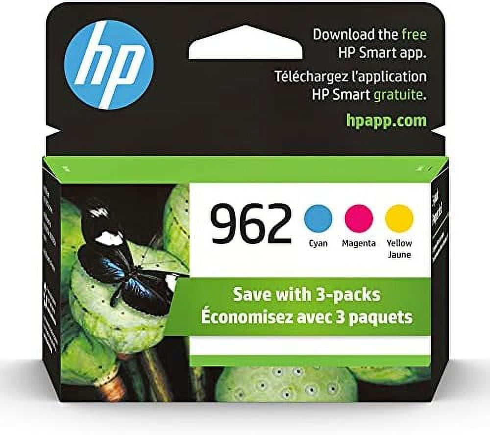 GCT Ink Printer Cartridge for OfficeJet Pro 9010/9015/9020, Cyan Magenta Yellow, 962, 3 Count