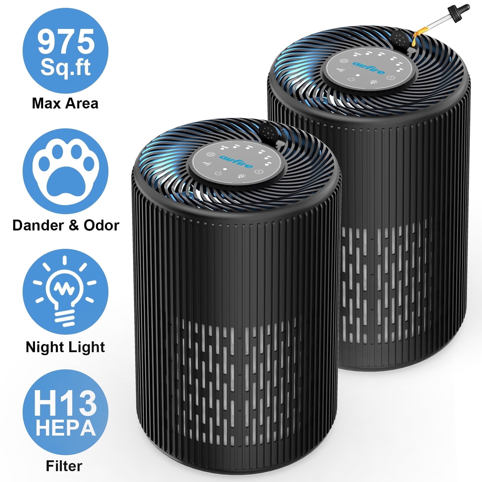 GCZ Air Purifier for Large Rooms up to 2500 sq ft WiFi HEPA Filter