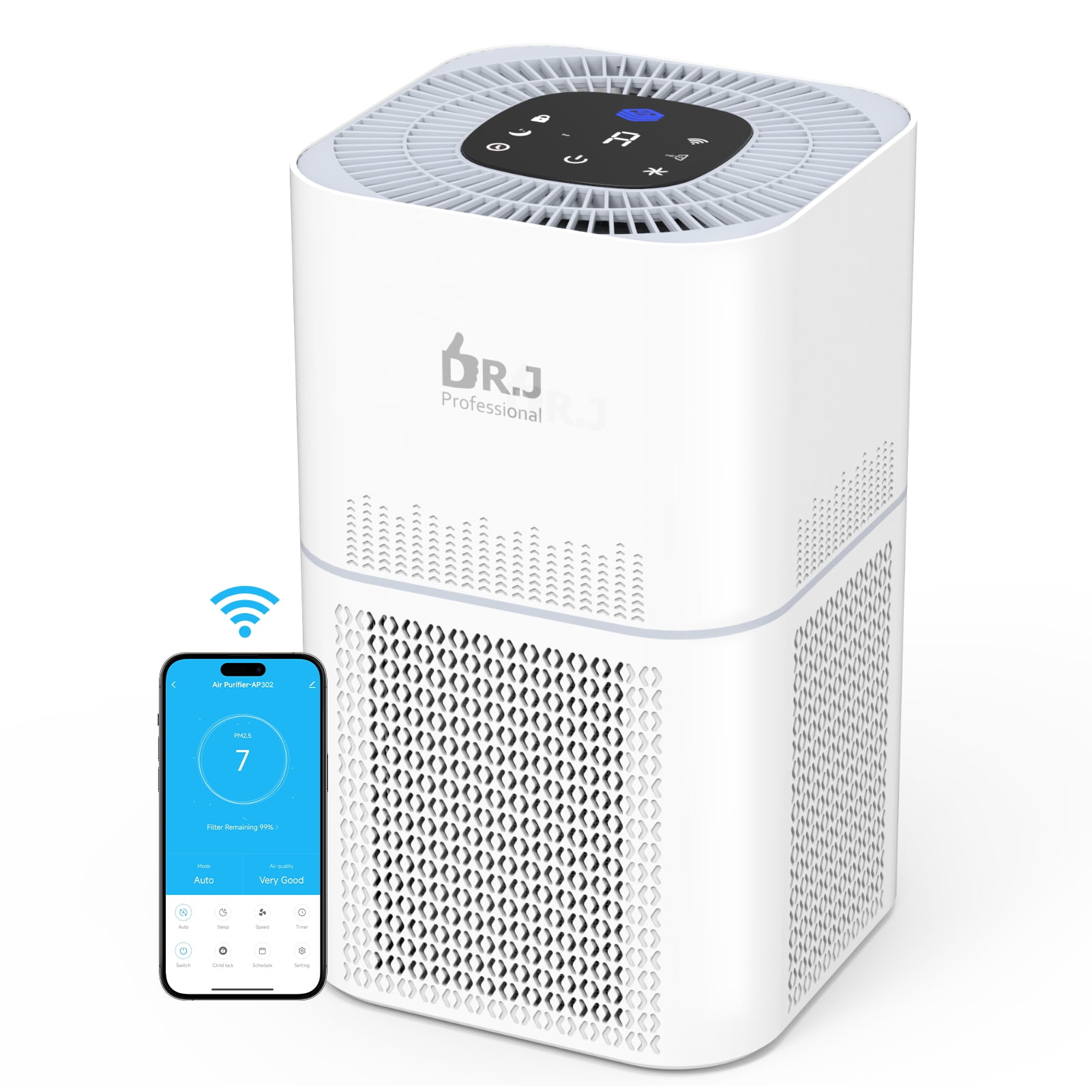 GCZ Air Purifiers for Allergies and Asthma, 1390 sq. ft Smart WiFi Air