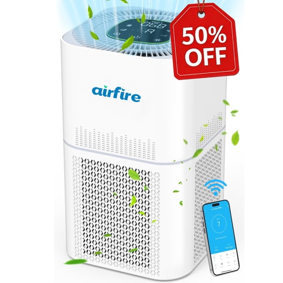 Airfire Air Purifier for Large Rooms up to 1850 Sq Ft, Smart WiFi Air Purifier with H13 True HEPA Filter, Ideal for Smoke, Dust, Pets & Allergies