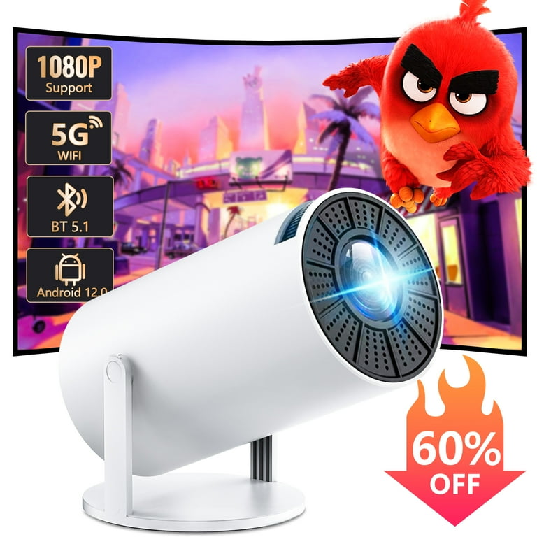 HD Android 12.0 Smart Projector, 200ANSI with Bluetooth/WiFi 