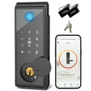 GCZ Smart Door Lock with Touchscreen Keypad, WIFI Keyless Entry Door Lock with APP Control, IC Card, and IP65 Waterproof for Home, Office(Black)