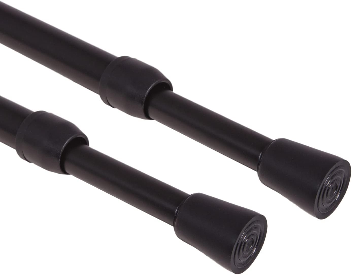 GCurtain No Drilling Spring Tension Rods Adjustable Length 2Pcs Black D ...