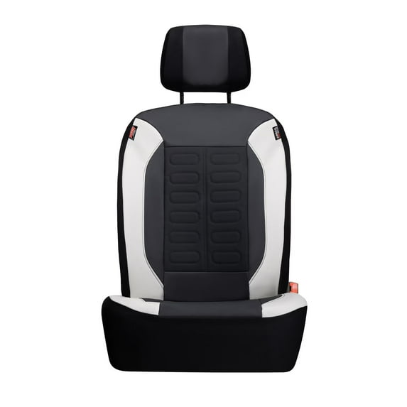 Genuine Dickies 2-Piece Black/Gray Vegan Leather Front Seat Covers for Lincoln Trucks