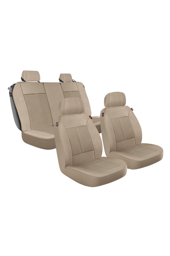 3-Piece Peterson Vegan Leather Seat Covers, Tan