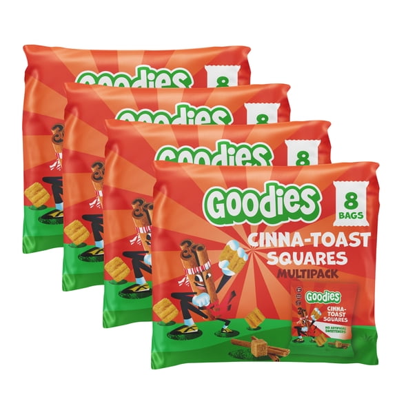 Goodies Cinna-Toast Squares Gluten Free Kids Snack, Non-GMO, 32 snack packs