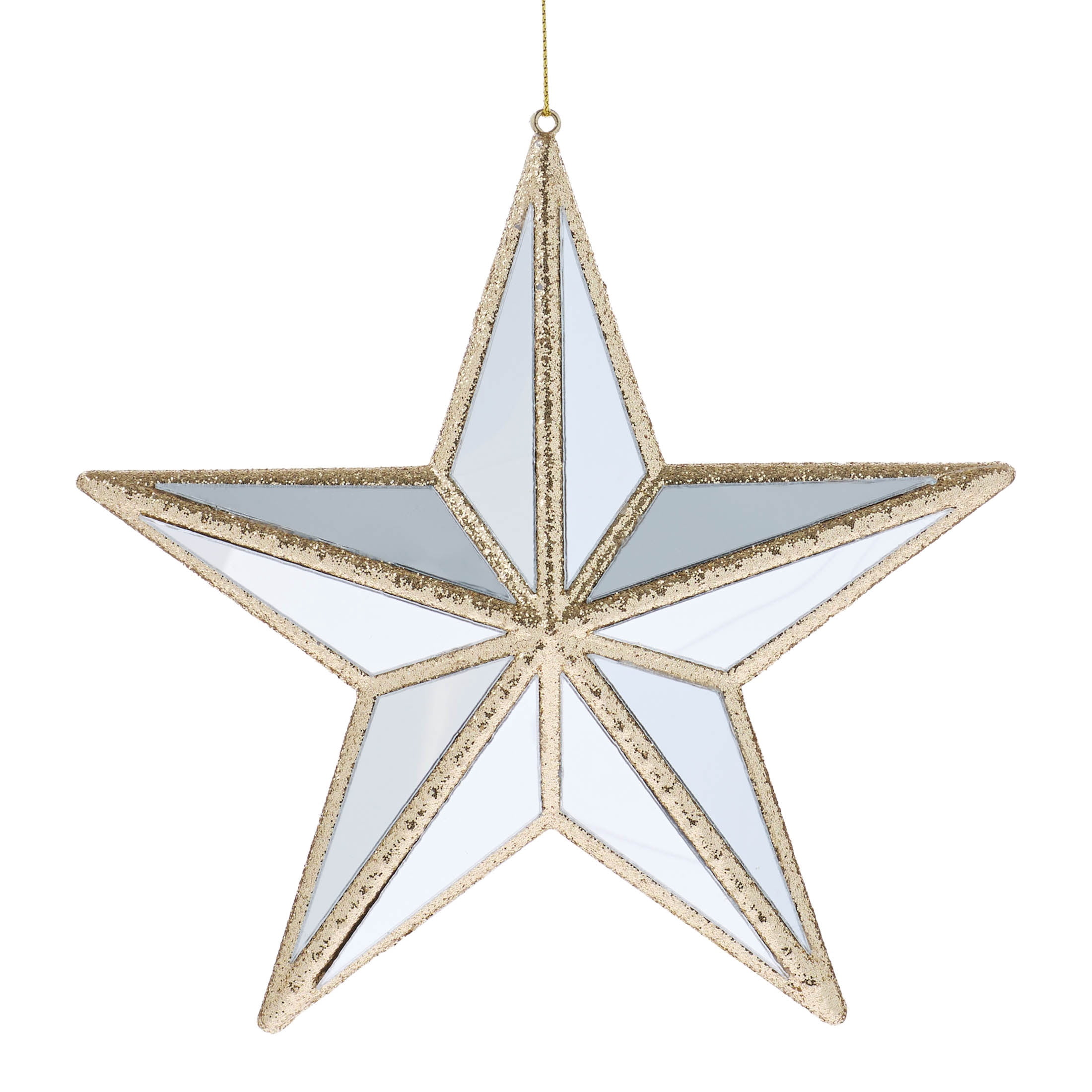 Gold Glitter Mirror Star Christmas Ornament, 6", by Holiday Time