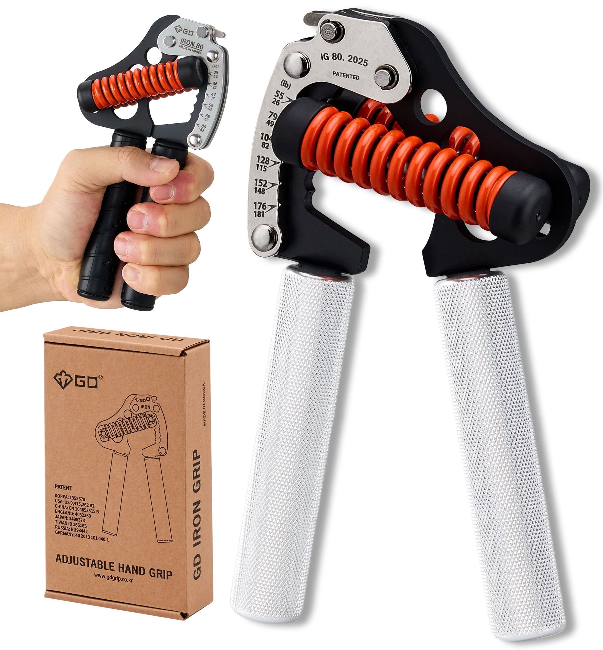 GD IRON GRIP IG EXT 80 (25-80kg, 延長) GD Iron Grip 80 12lv Hand Grip Strengthener (26-181lbs) Adjustable
