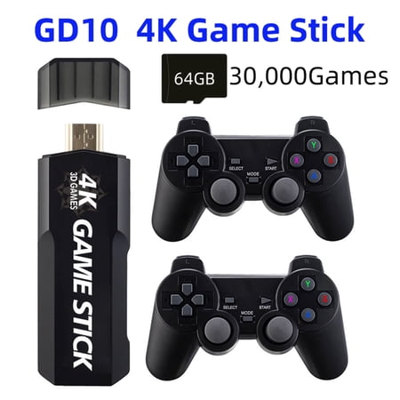 GD10 Game Stick Built-in 30000 Games 64GB 2.4G Wireless Controller HD Retro Video Game Console 4k HD Video Game Console
