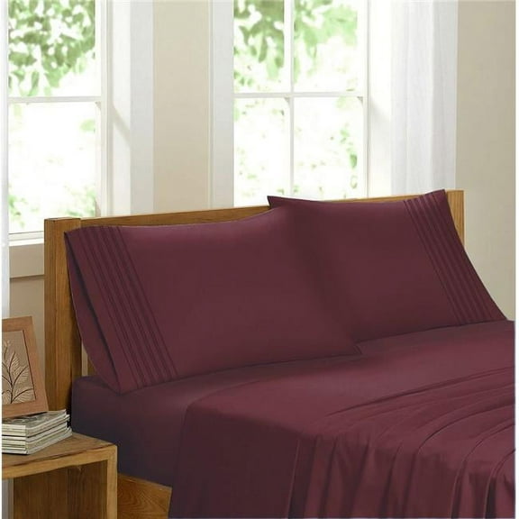 GDC-GameDevCo 37226 Egyptian Comfort Sateen Sheet Set Twin - Burgundy