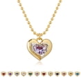 thumbnail image 1 of GDCOIN Birthstone Necklace Heart Shaped Pendant with 14K Gold Plated for Women, 1 of 8