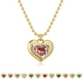 thumbnail image 1 of GDCOIN Birthstone Necklace Heart Shaped Pendant with 14K Gold Plated for Women, 1 of 10