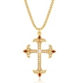 thumbnail image 1 of GDCOIN Cross Necklace for Women 14K Gold Plated CZ Cross Pendant Necklace Byzantine Style Handmade Crucifix Chain Necklace Jewelry Gift, 1 of 8
