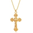 thumbnail image 1 of GDCOIN Crucifix Necklace Gold Faith Cross Pendant Vintage 14K Gold Plated Dainty Chain Minimalist Simple God Lords Prayer Religious Jewelry Gift, 1 of 6