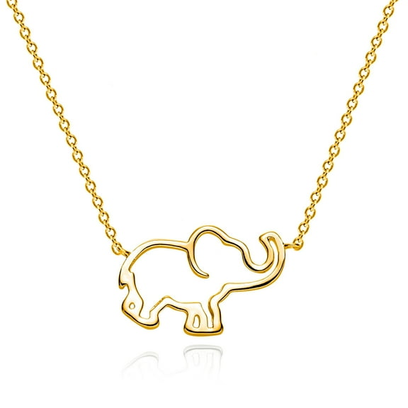 GDCOIN Elephant Necklace 14K Gold Plated Hollow Animal Jewelry for Women
