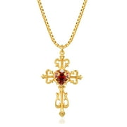 GDCOIN Gold Cross Necklace 14k Gold Plated Heart Gem Cross Pendant Necklace Adjustable Dainty Trend Everyday Jewelry for Women