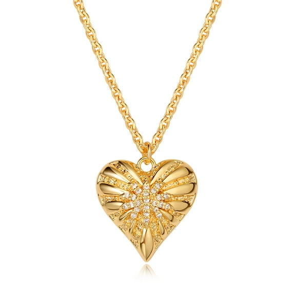 GDCOIN Gold Heart Necklace for Women 14K Gold Plated Cute Love Hearts Pendant Necklaces Simple Starfish Everyday Jewelry Valentines Day Gifts