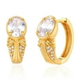 thumbnail image 1 of GDCOIN Hoop Earrings 14K Gold Plated Delicate CZ Simple Jewelry for Women, 1 of 7