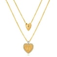 thumbnail image 1 of GDCOIN 14K Gold Plated Initial Dainty Layered Heart Necklace A-Z Trendy Jewelry for Women, 1 of 9