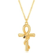 GDCOIN Snake Cross Neckalce 14K Gold Plated Delicate Minimalist Jewelry