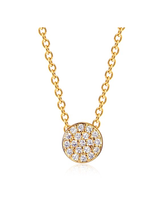 Tiny Dot Necklace 14K Gold Plated Dainty Simple Pendant Jewelry for Women