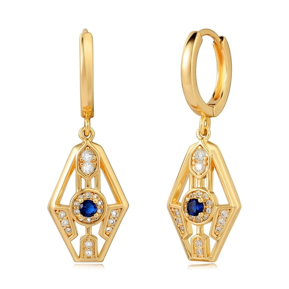 GDCOIN Evil Eye Earrings 14K Gold Plated Exquisite Punk Everyday Jewelry for Women