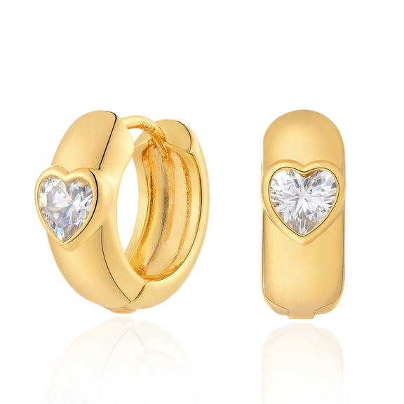 GDCOIN Heart Earrings 14K Gold Plated Small Simple Valentine's Day Gift for Women