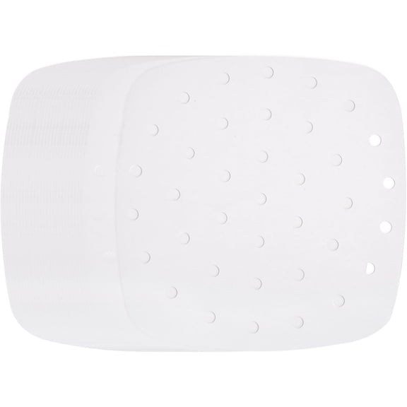 GDDPOD-100pcs Air Fryer Liners 7 Inch Square Bamboo Steamer Liners with Holes Non-Stick Perforated Parchment Paper Sheets Disposable Steamer Paper for Air Fryers Steaming Basket, White