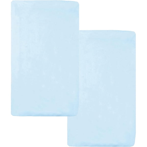 GDDPOD-2 Pack 100% Natural Cotton Fitted Cradle/Bassinet Sheets 36" x 18" - Soft, Breathable & Hypoallergenic Bed Sheets, Blue, Neutral for Boys & Girls