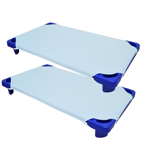 GDDPOD-2 Pack Cot Sheet for Daycare Standard Size 23" x 51" - Soft & Breathable Microfiber Cot Sheet for Daycare and Preschool, Blue