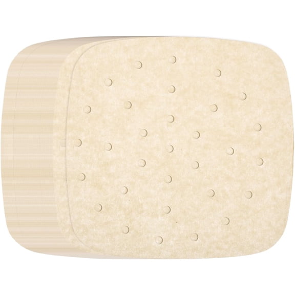 GDDPOD-200pcs Air Fryer Liners 8 Inch Square Bamboo Steamer Liners with Holes Non-Stick Perforated Parchment Paper Sheets Disposable Steamer Paper for Air Fryers Steaming Basket, Brown