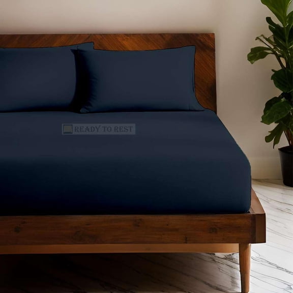 GDDPOD-3 Piece Twin XL Sheet Set, Fits Mattress 15 Inch Deep with Elastic All Around, Brushed Microfiber, Soft & Luxurious, Extra Long Bed Sheets for Dorm Bedding (Navy Blue)
