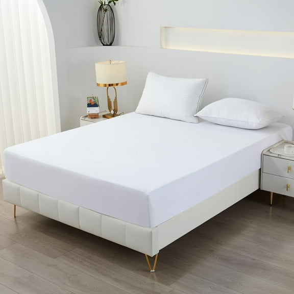 GDDPOD-Bedding Queen Fitted Sheet,Deep Pocket,Soft Microfiber,Shrinkage and Fade Resistant,Easy Care,1 Fitted Sheet Only,Denim Blue