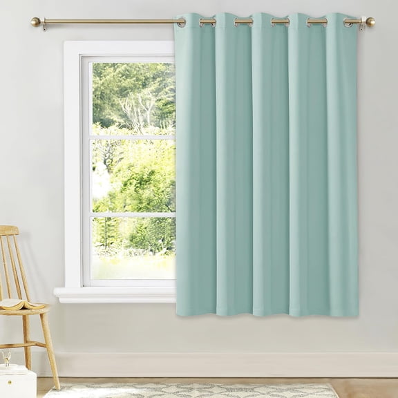 GDDPOD-Bedroom Window Blackout Curtain Panel, Aqua Blue, 1 Panel, 70 x 63 inch, Thermal Insulated Blackout Drape/Drapery for Loft, Guestroom