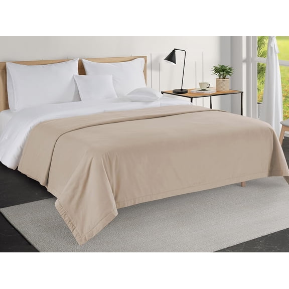 GDDPOD-Classic 3 Layer Cotton Blanket Queen Size 88x90 - Cooling, Lightweight, Soft and Comfortable Big Blanket, Great for Hot Sleepers and Everyday Warmth - Linen
