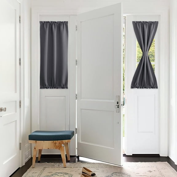 GDDPOD-Classroom Door Curtain - Blackout Thermal Insulated Privacy Protect Window Curtains for Front Sidelight Doors Including Bonus Adjustable Tieback, 25 by 40 inch, Grey, Single Panel