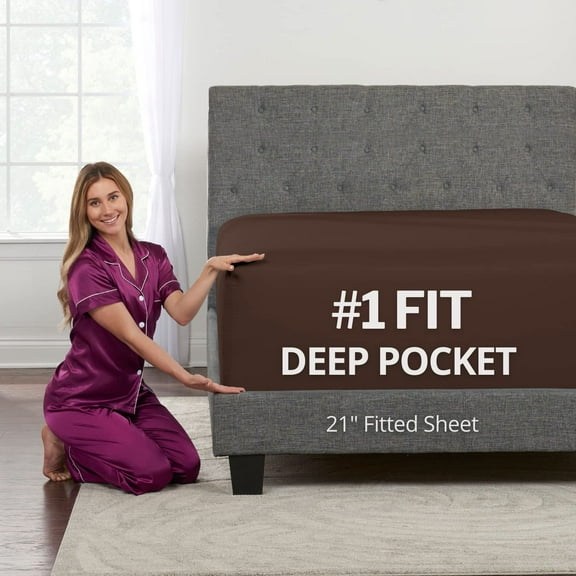 GDDPOD-Deep Fitted Sheets King  King Size Fitted Sheet Only Deep Pocket  21 King Fitted Sheet Deep Pocket Perfectly Fit 1723 Deep Mattress & Toppers  Lovely