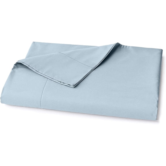 GDDPOD-Lane Linen 100% Organic Cotton Twin Size Flat Sheet Only (66"x96") - Super Soft 100% Cotton Twin Flat Sheet - Lightweight & Durable Cotton Bed Sheet - French Blue
