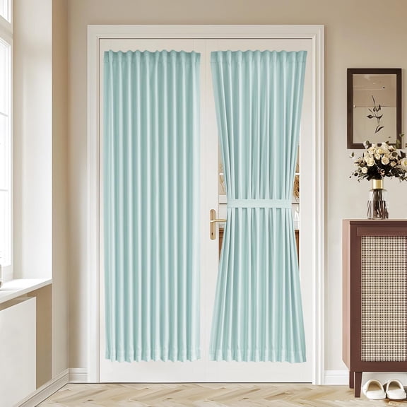 GDDPOD-Light-Blocking French Door Curtains for Sliding, Classroom, Kitchen, and French Door, 1 Panel, W36 x L72, Aqua