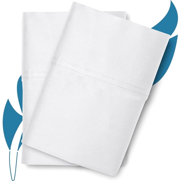 GDDPOD-Luxury Egyptian Cotton Standard/Queen Pillow Cases Set of 2-800 Thread Count White Standard/Queen Pillowcases, Soft, Sateen Weave Cooling Pillowcase for Standard/Queen Pillows