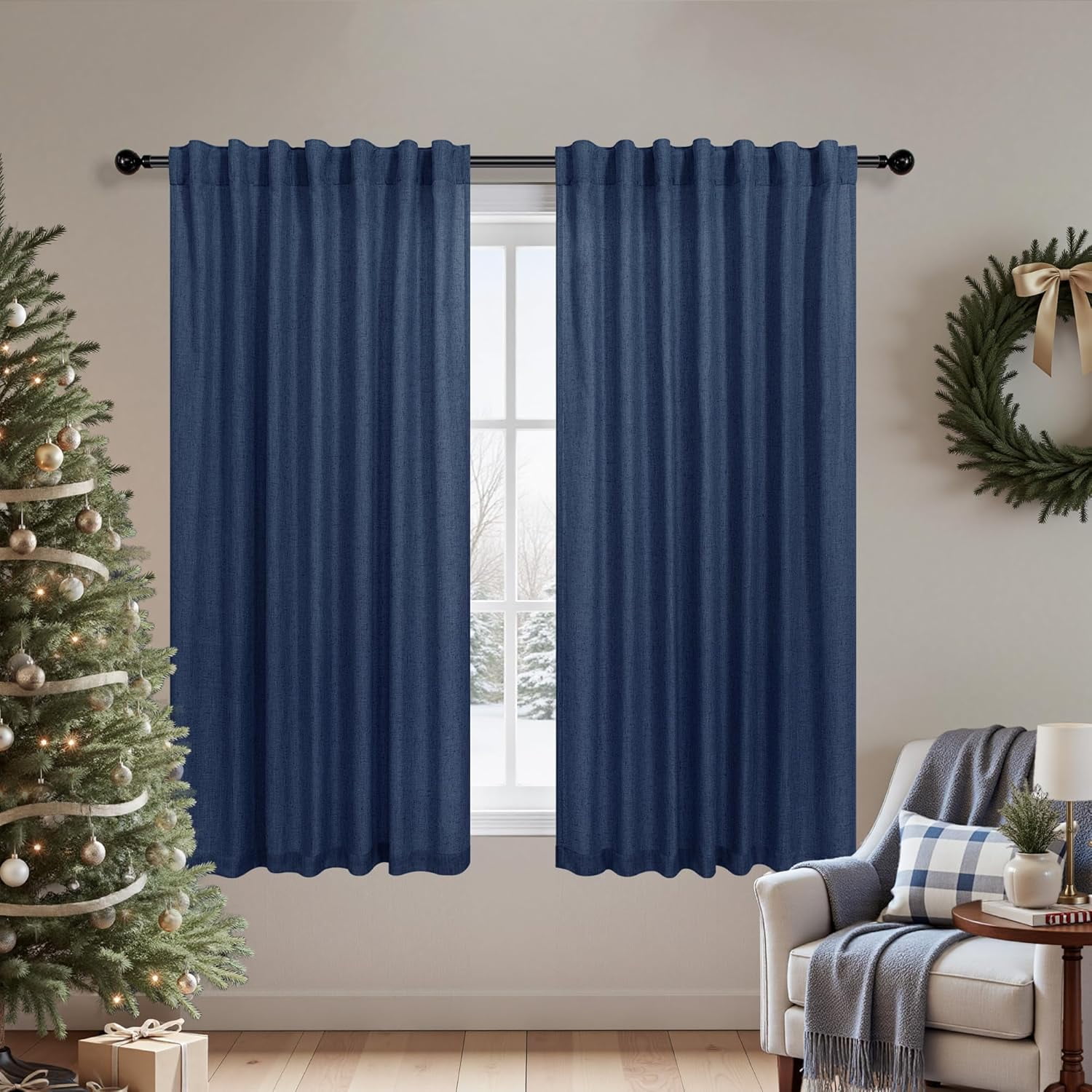 Navy Blue Kitchen Curtainsnull