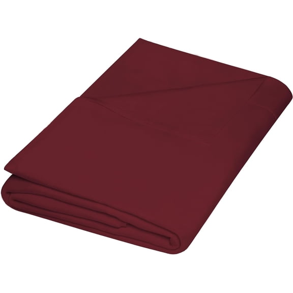 GDDPOD-Queen Flat Sheet Only 1 Pack, Durable Burgundy Top Bed Sheets Hypoallergenic Soft Brushed Microfiber Color-Coded Label, 90"x102"