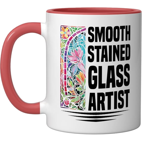 GDDPOD-Stained Glass Foiler Stained Glass Tool Kit Stained Glass Ceramic Mug, Red/White
