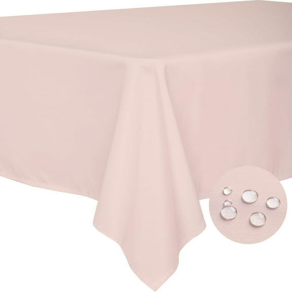 GDDPOD-Table Cloth Pale Pink 70x70 Inch Tablecloth for 6 Foot Square Tables Outdoor Washable Wrinkle Free and Spillproof Polyester Tablecloth for Festival Camping Picnic Party Cover